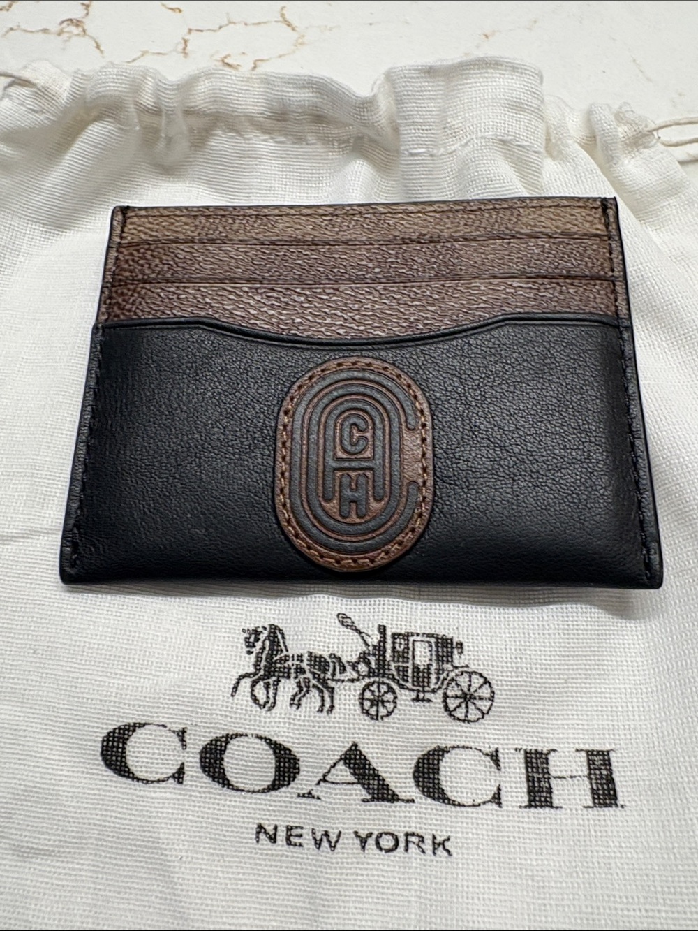 Coach Brown Leather Card Holder Unisex - Picture 2 of 6